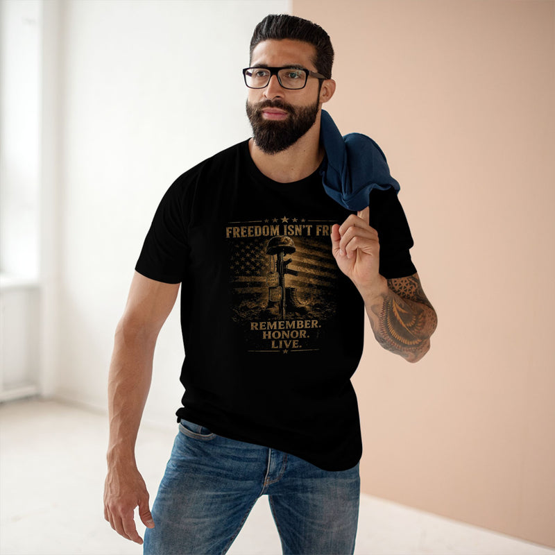 Patriotic Veteran T-Shirt | Freedom Isn't Free Front Print | Memorial Tee | Liberty & Victory Co.