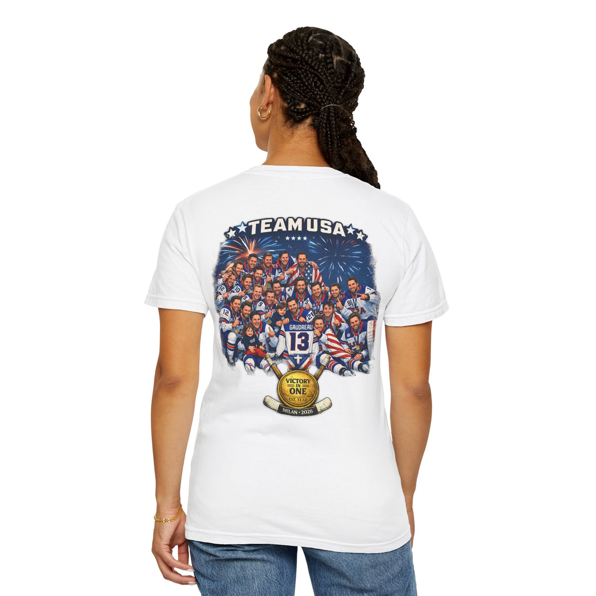 Team USA Hockey T-Shirt | Patriotic Hockey Faith Tee | Veteran-Owned | Liberty & Victory