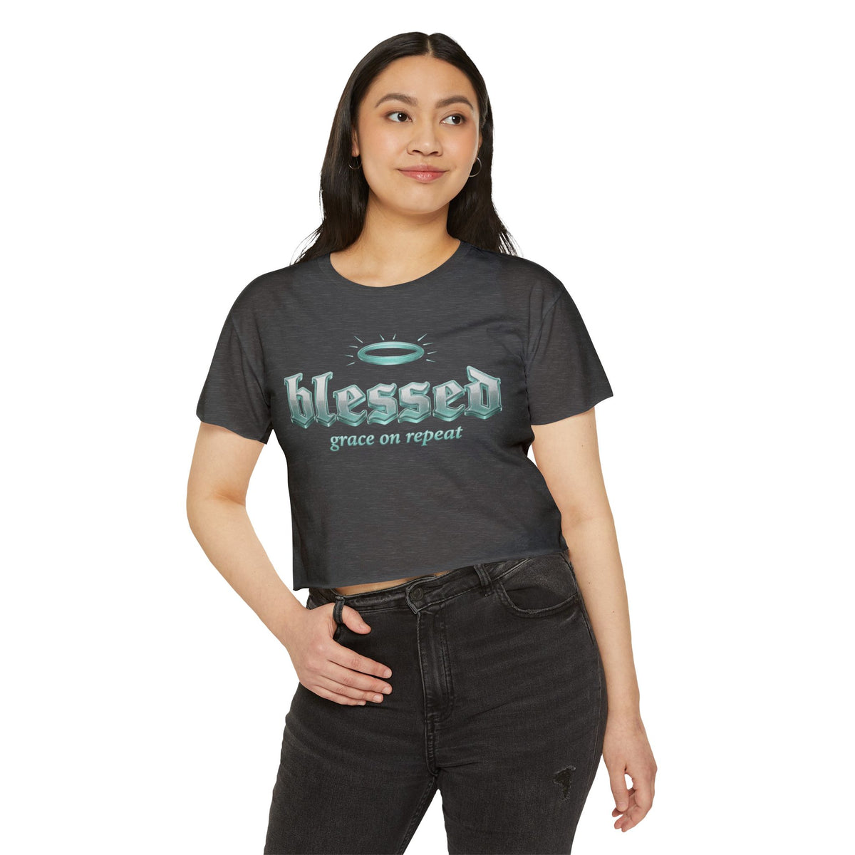 Blessed Crop Top | Grace on Repeat Women's Faith Tee