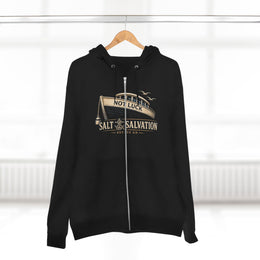 Coastal Faith Zip Hoodie | Salt & Salvation "Not Luck" Boat Graphic Full-Zip | Veteran-Owned | Liberty & Victory Co.