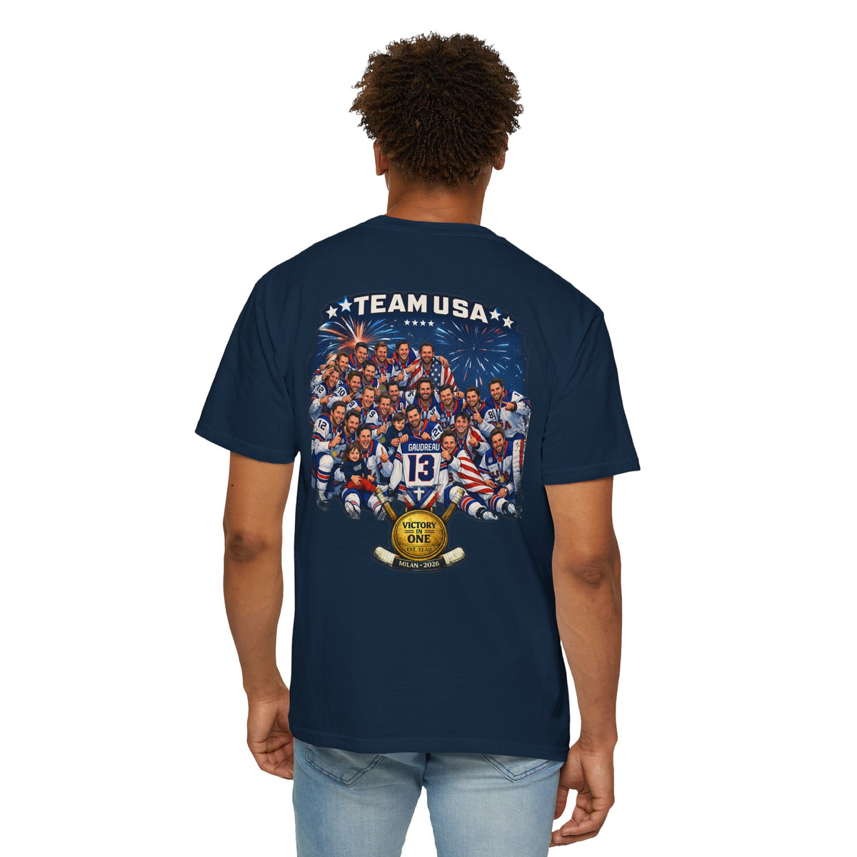 Team USA Hockey T-Shirt | Patriotic Hockey Faith Tee | Veteran-Owned | Liberty & Victory