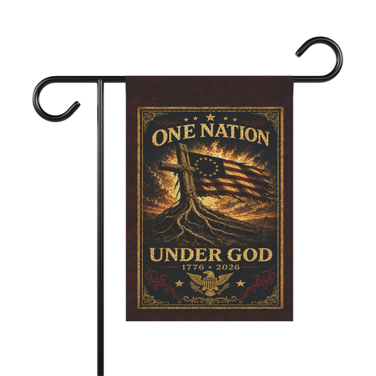 Patriotic Garden Flag | One Nation Under... 1776–2026 Founders Line | America 250 | Liberty & Victory