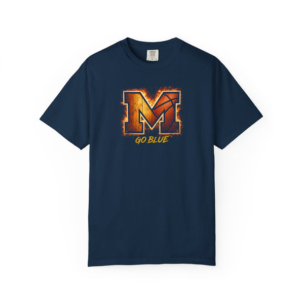 Michigan Wolverines Basketball T-Shirt | Road to the Championship Vintage Block M Garment-Dyed Tee | Victory-One | Liberty & Victory