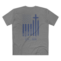 Cross & Flag 1776-2026 Front Back Graphic T-Shirt