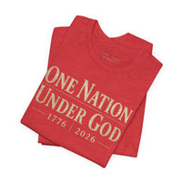 Christian Patriotic T-Shirt | One Nation Under... 1776–2026 1776 Founders Line | Liberty-In-One | Liberty & Victory