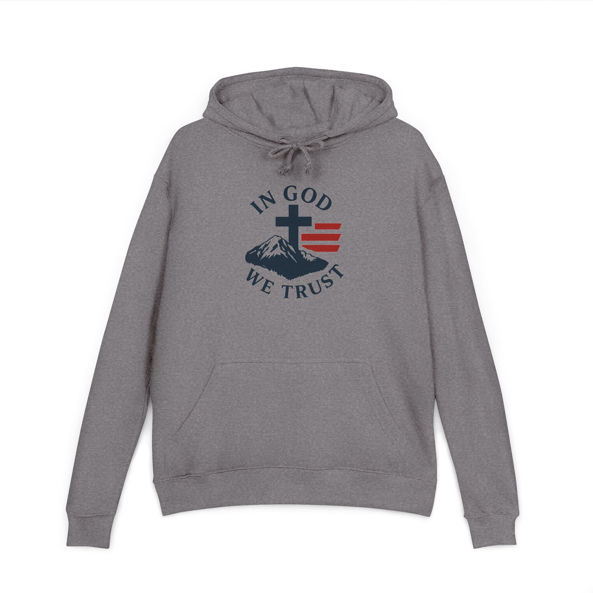 Christian Hoodie — "In God We Trust" Cross & Flag Pullover