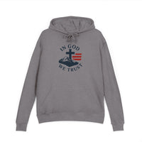Christian Hoodie — "In God We Trust" Cross & Flag Pullover