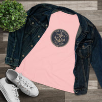 Nautical 'The Captain' Women's Cotton Tee – Vintage Anchor Sunset Graphic
