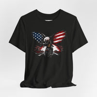 Patriotic T-Shirt | American Flag Eagle OMR Biker Design | Veteran-Owned | Liberty & Victory Co.