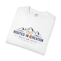 Christian T-Shirt | Rooted in Creation | Built on Faith | Mountain + Sun | Colorado 150th | Wonder & Wander | Signature Line | Veteran-Owned | Liberty & Victory Co.
