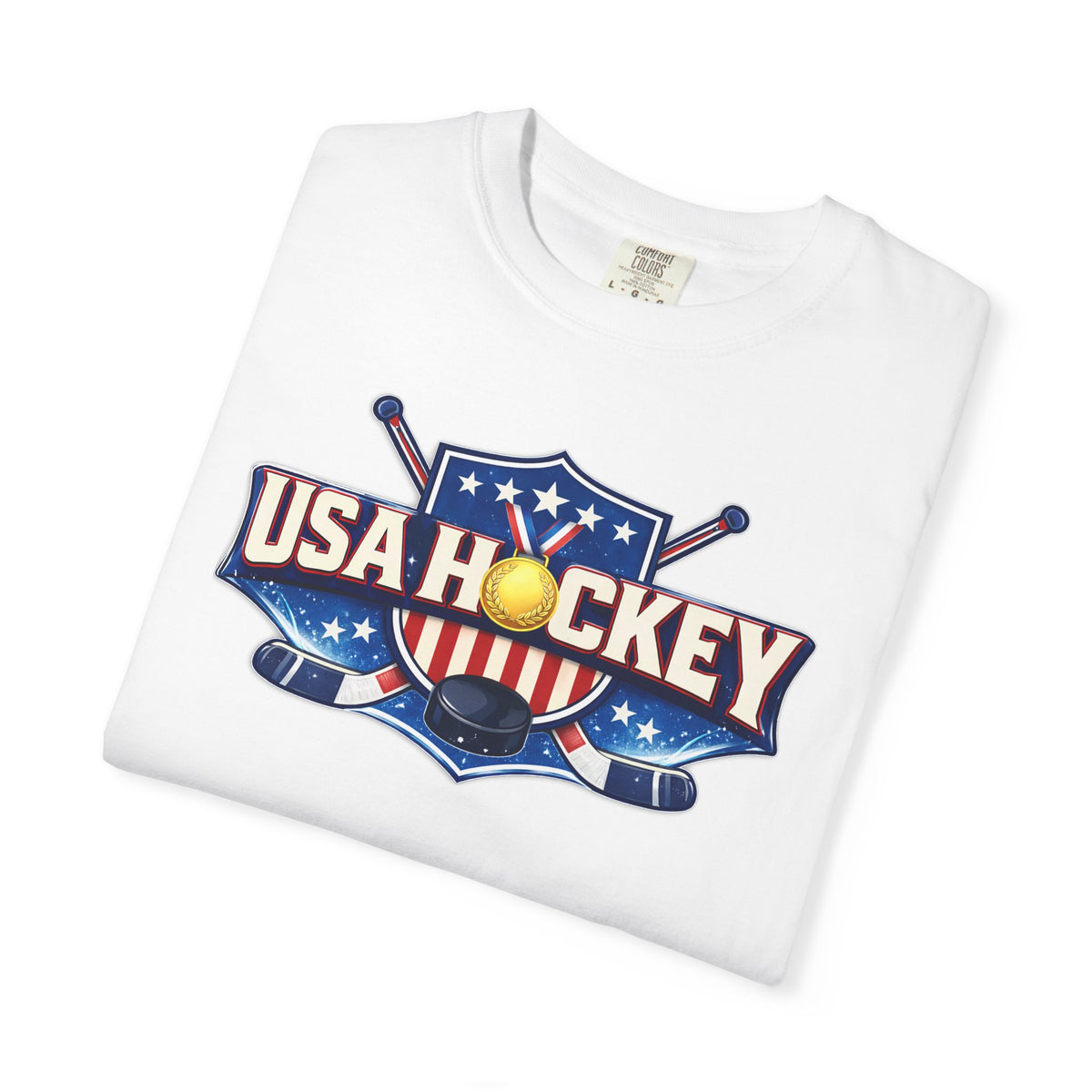 Team USA Hockey T-Shirt | Patriotic Hockey Faith Tee | Veteran-Owned | Liberty & Victory