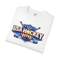 Team USA Hockey T-Shirt | Patriotic Hockey Faith Tee | Veteran-Owned | Liberty & Victory