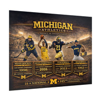 Michigan Wolverines Poster | University of Michigan Legacy in Sports Championship Wall Art | Victory-One | Liberty & Victory