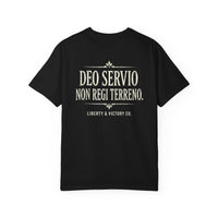 Patriotic Faith T-Shirt | Deo Servio Rejected Stamp Garment-Dyed Tee | Liberty-In-One | Liberty & Victory