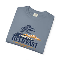 Christian T-Shirt | Held Fast Through Every Season | Psalm 112:7 | High Altitude Veteran-Owned | Liberty & Victory Co.