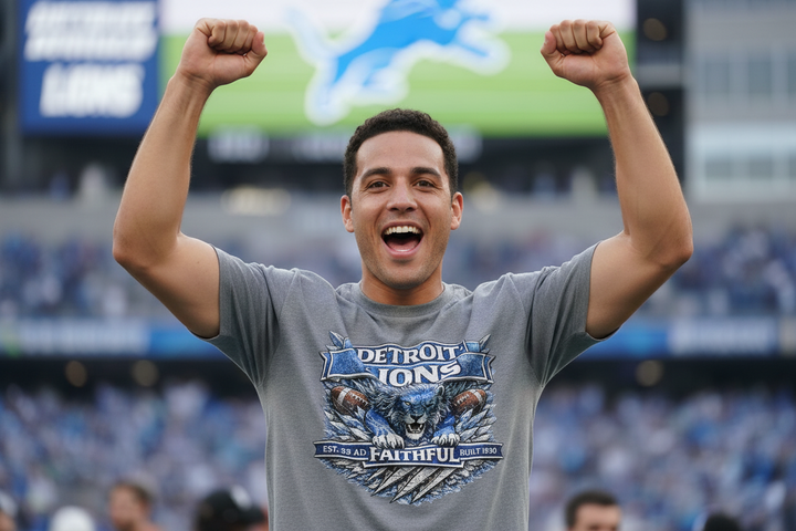 Faith & Sport T-Shirt | Lions Faithful Est. 1930 Vintage Graphic Tee | Victory-In-One | Liberty & Victory