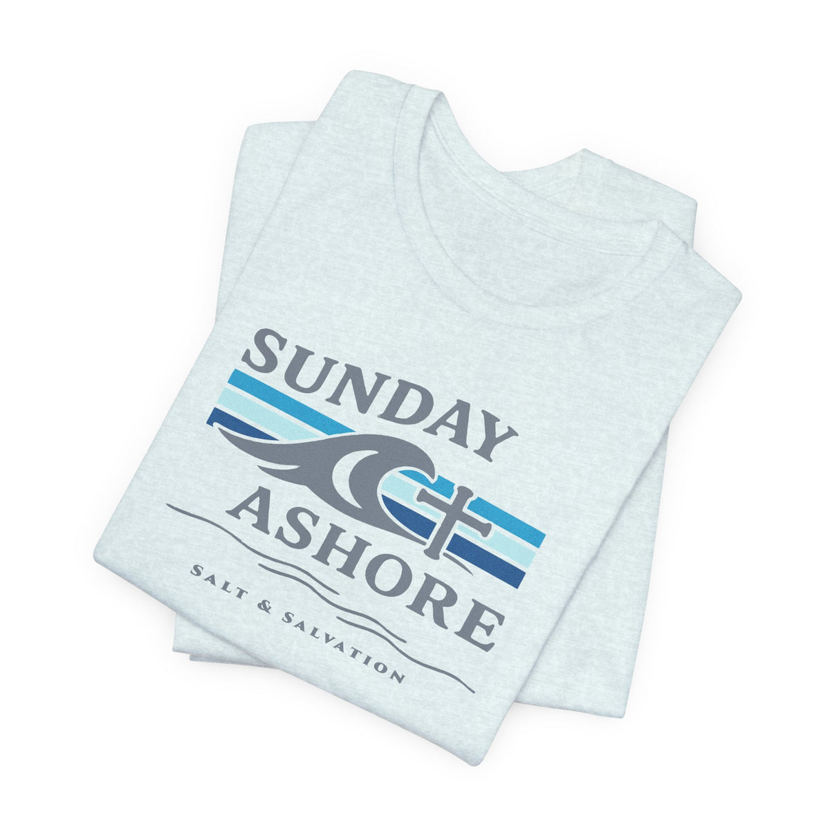 Sunday Ashore Tee - Coastal Surf Wave Graphic T-Shirt