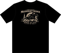 Patriotic | Original Midnight Rider — Big & Tall T-Shirt Front + Back April 18, 1775 Graphic | Veteran-Owned Small Business | Liberty & Victory Co.