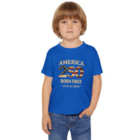 Patriotic Toddler T-Shirt | America 250 Born Free | Liberty & Victory