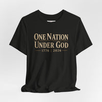 Christian Patriotic T-Shirt | One Nation Under God 1776–2026 USA 250 Founders Line | Veteran-Owned | Liberty & Victory Co.