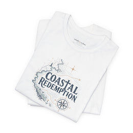 Coastal Faith T-Shirt | Coastal Redemption Nautical Chart Compass Tee | Salt & Salvation | Veteran-Owned | Liberty & Victory Co.