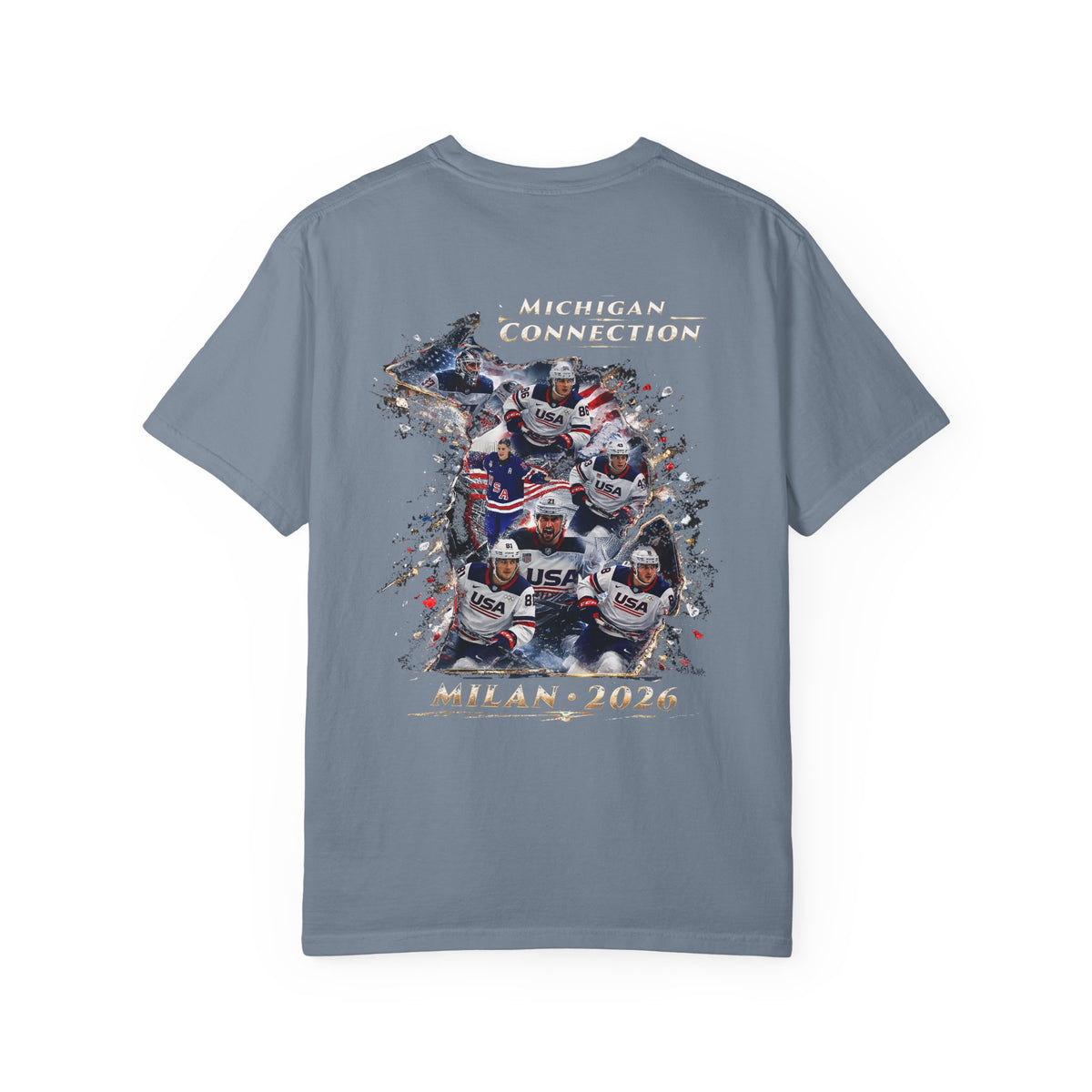 USA Hockey Milan 2026 T-Shirt — Michigan Connection Hockey Fan Tee