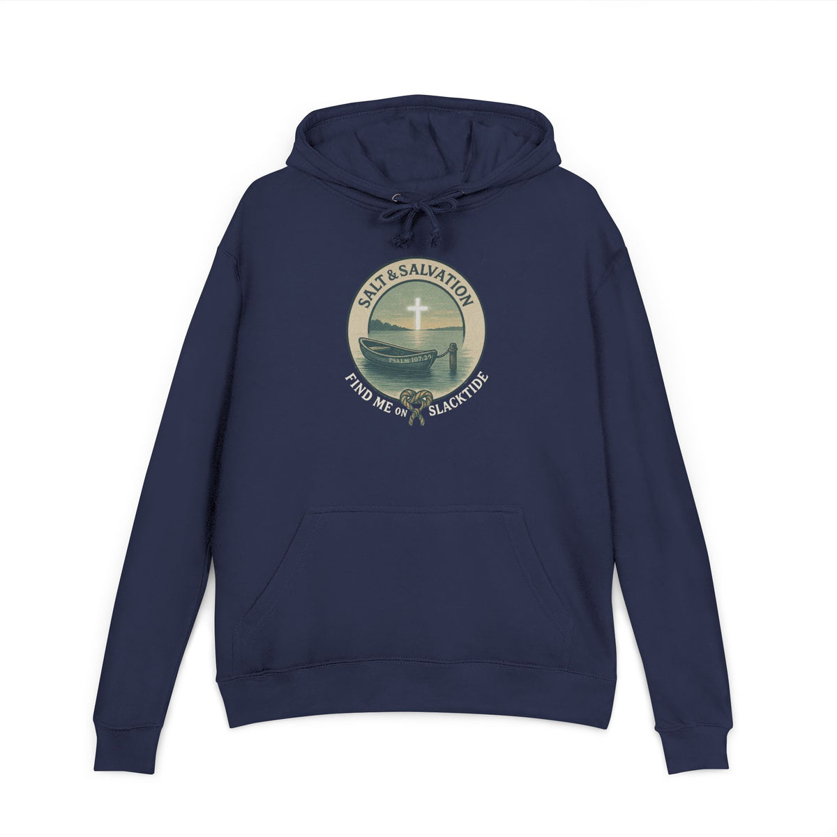Salty Salvation Hoodie — Coastal Christian Cross Sweatshirt
