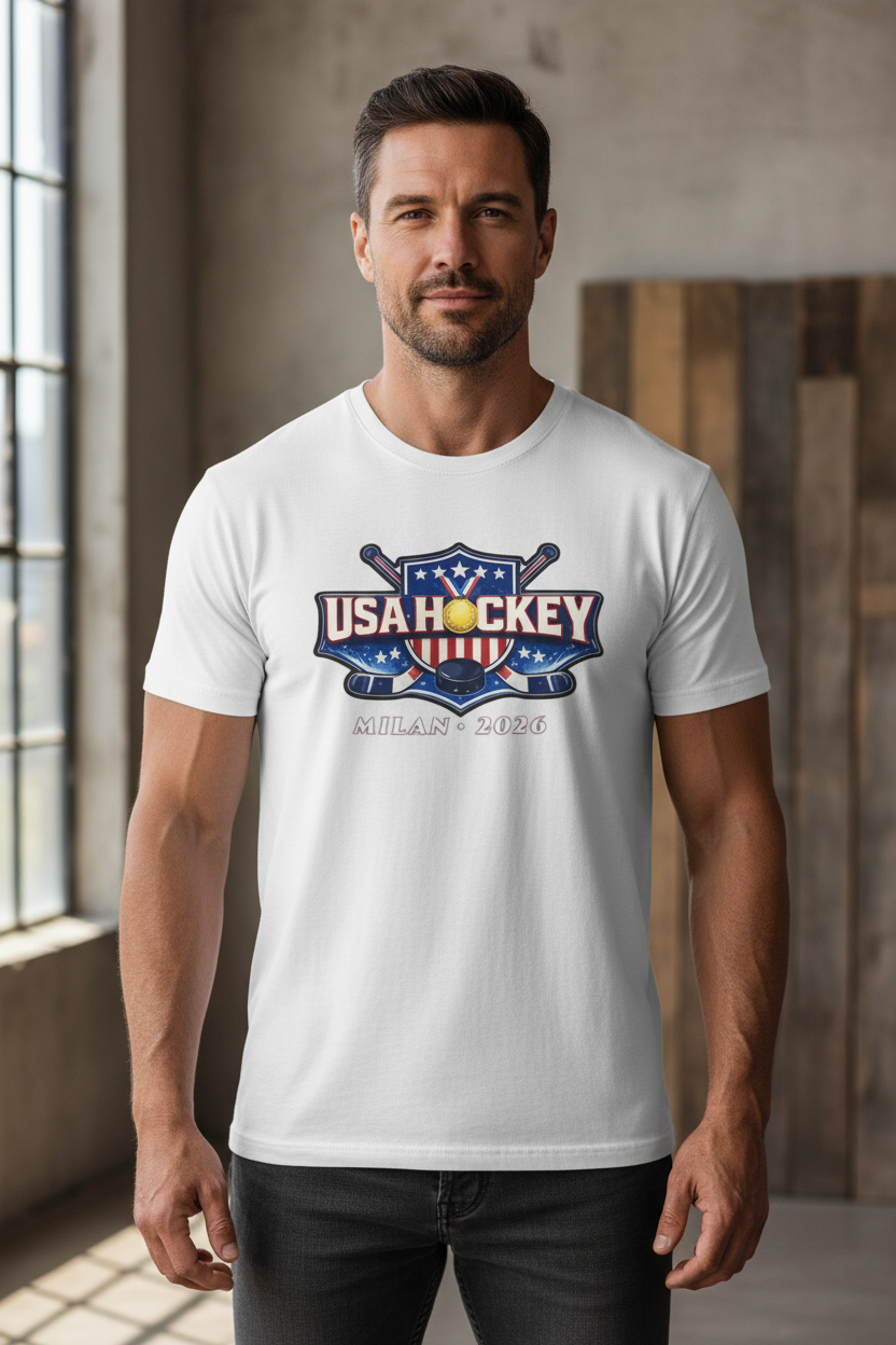 USA Hockey T-Shirt | Team USA What's Your Excuse Patriotic Tee | Veteran-Owned | Liberty & Victory