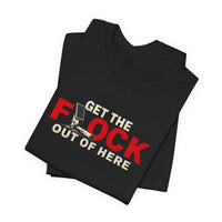 Liberty-In-One | Get the Flock Out of Here — Funny Graphic T-Shirt | Veteran-Owned Small Business | Liberty & Victory Co.