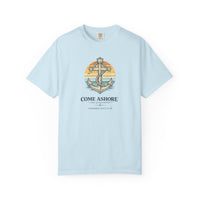 Christian Coastal T-Shirt | Come Ashore Anchor Sun-Stripe Garment-Dyed Vintage Tee | Salt & Salvation | Liberty & Victory