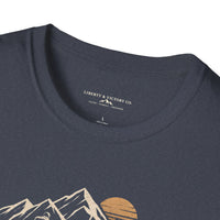 Christian | Walk by Faith — T-Shirt 2 Corinthians 5:7 Mountain Hiker Graphic | Veteran-Owned Small Business | Liberty & Victory Co.