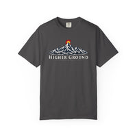 Mountain Faith | Higher Ground — T-Shirt | Colorado Flag Sunset Graphic | Veteran-Owned Small Business | Liberty & Victory Co.