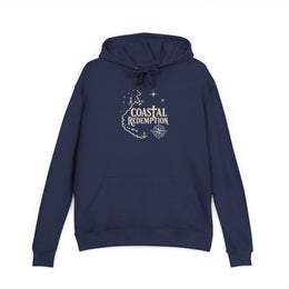 Coastal Faith Hoodie | Coastal Redemption Lighthouse & Compass French Terry Pullover | Salt & Salvation | Veteran-Owned | Liberty & Victory Co.