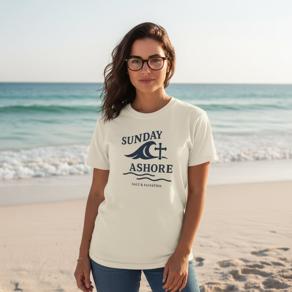 Sunday Ashore Tee | Coastal Surf Faith T-Shirt