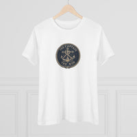 Nautical 'The Captain' Women's Cotton Tee – Vintage Anchor Sunset Graphic