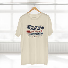 Salt & Salvation Patriotic T-Shirt | One Nation Under God × Coastal Redemption | Family Faith Freedom | Signature Line | Veteran-Owned | Liberty & Victory Co.