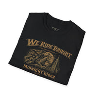 Midnight Rider T-Shirt — We Ride Tonight Motorcycle Club Vintage Flag Tee