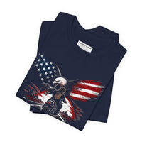 Patriotic T-Shirt | American Flag Eagle OMR Biker Design | Veteran-Owned | Liberty & Victory Co.