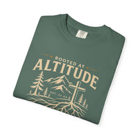 Christian T-Shirt | Rooted at Altitude Faith • Family • Freedom | Cross + Mountain Roots | Wonder & Wander | Signature Line | Veteran-Owned | Liberty & Victory Co.