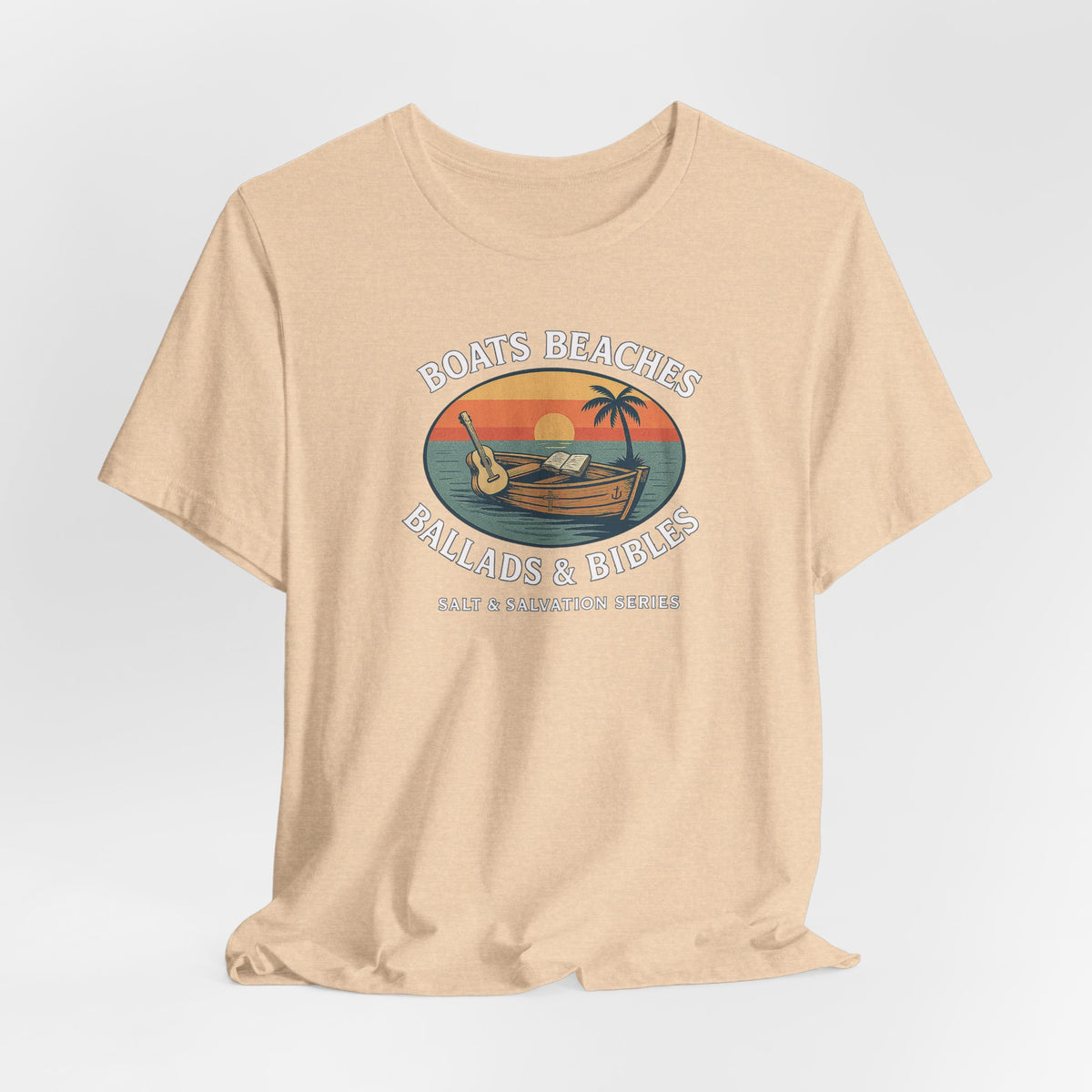 Boats, Beaches, Ballads & Bibles-Retro Faith Tee