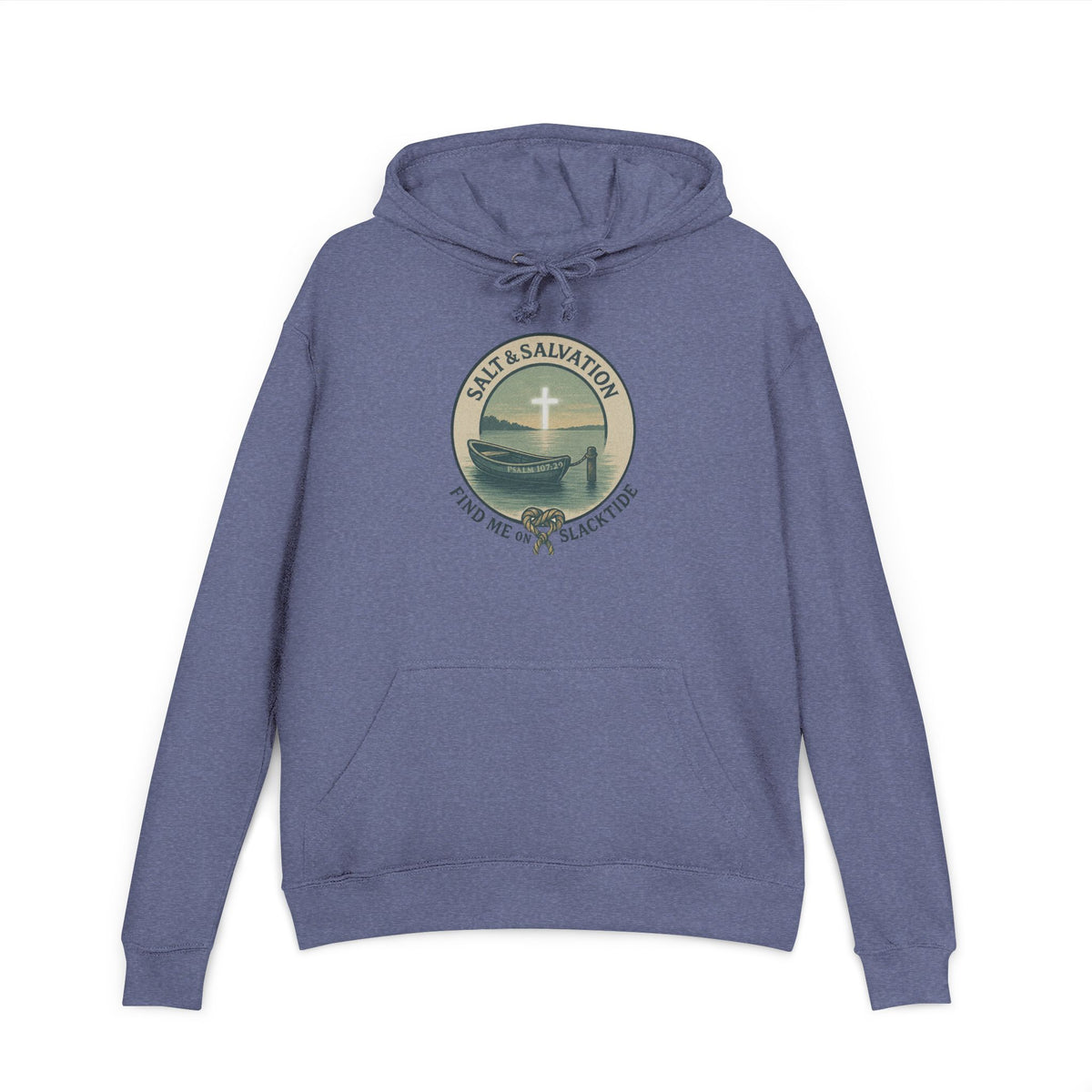 Salty Salvation Hoodie — Coastal Christian Cross Sweatshirt