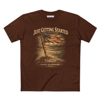 America 250 T-Shirt | Just Getting Started 1776 | Patriotic Christian Apparel | Liberty & Victory