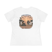 Nautical 'The Captain' Women's Cotton Tee – Vintage Anchor Sunset Graphic