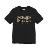 Christian Patriotic T-Shirt | One Nation Under God 1776–2026 USA 250 Founders Line | Veteran-Owned | Liberty & Victory Co.