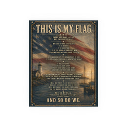 Patriotic Wall Art | This Is My Flag Coastal Lighthouse Rolled Poster | Veteran-Owned | Liberty & Victory Co.
