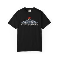 Mountain Faith | Higher Ground — T-Shirt | Colorado Flag Sunset Graphic | Veteran-Owned Small Business | Liberty & Victory Co.