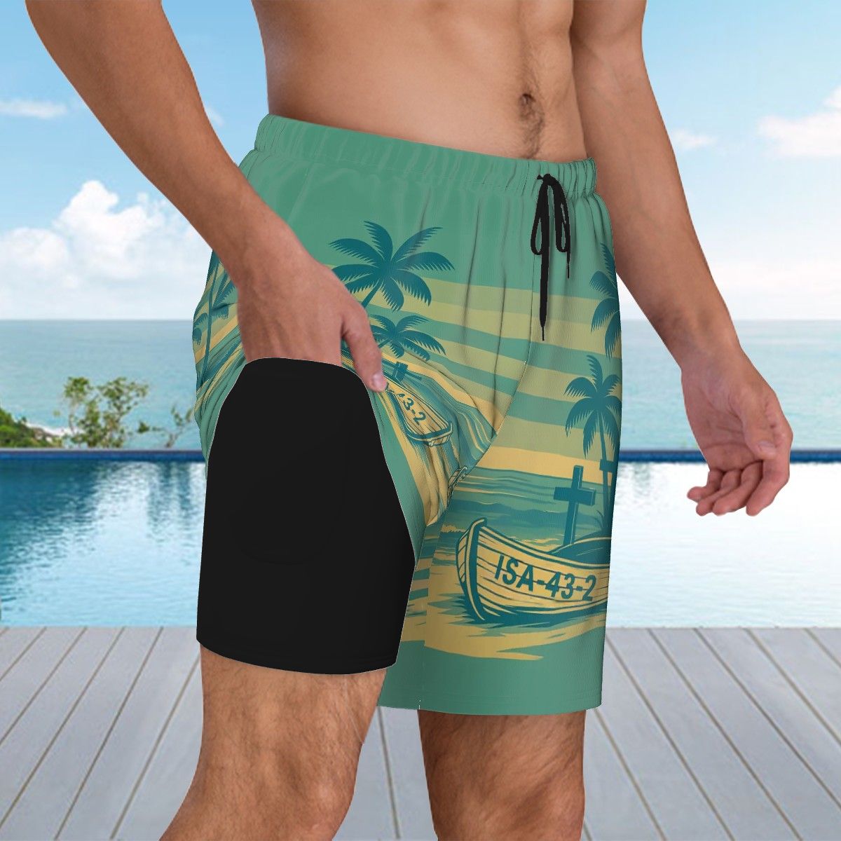 Salt & Salvation — Isaiah 43:2 All-Over Print Swim Trunks