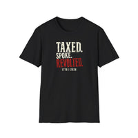 Patriotic History T-Shirt | Taxed. Spoke. Revolted. 1776 Founders Line | Liberty-In-One | Liberty & Victory