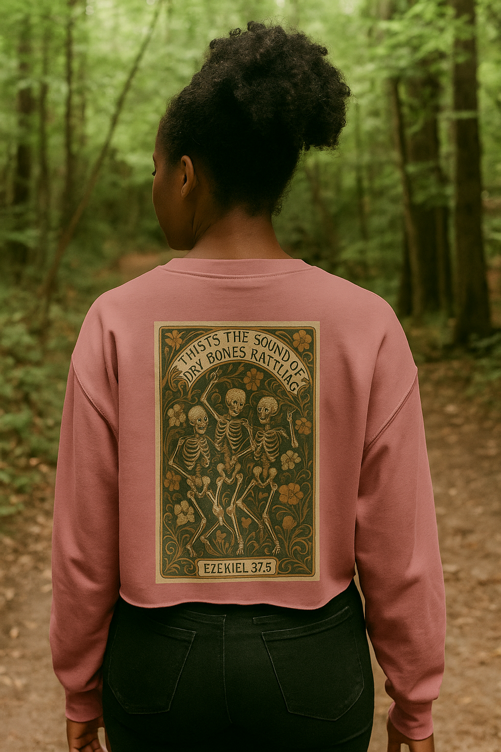 Hoodie – Dry Bones Rattling Ladies Cropped Fleece Crew