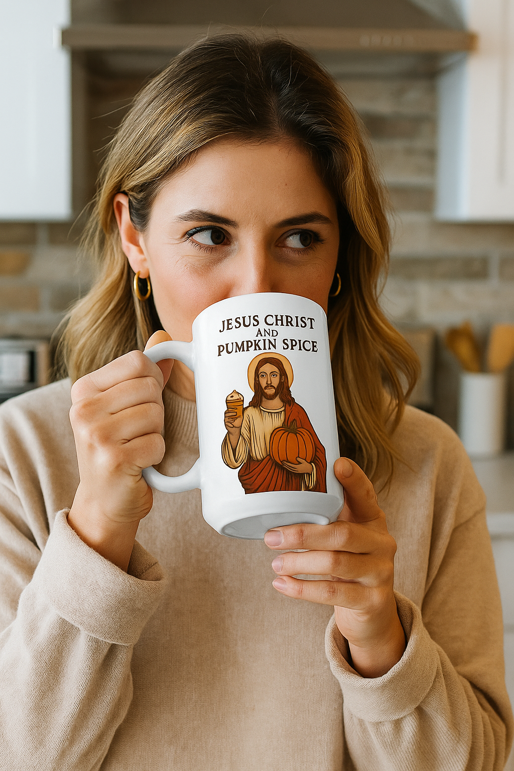 Jesus Christ and Pumpkin Spice 15oz White Mug